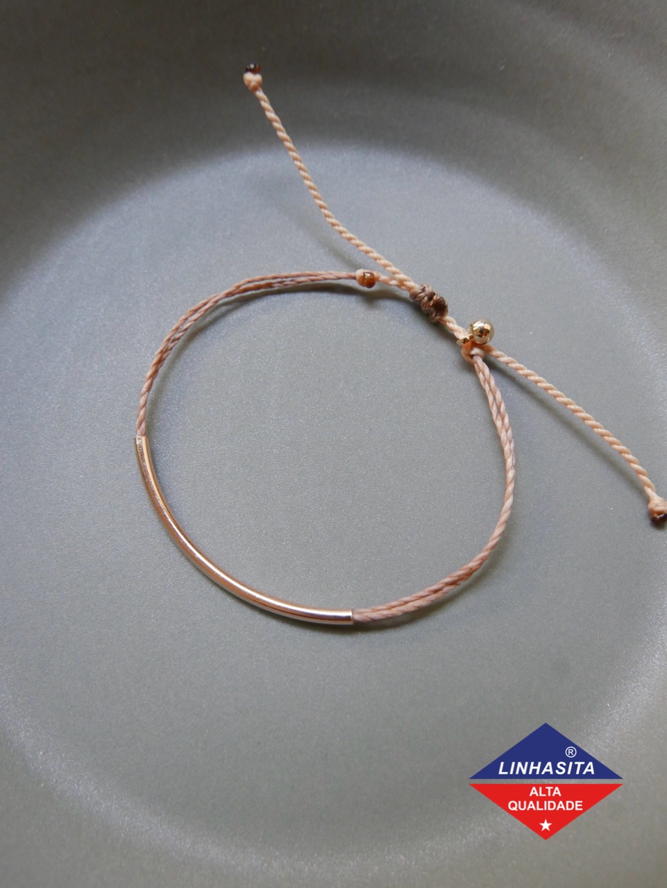 純銀鍍玫瑰金彎管可調蠟繩