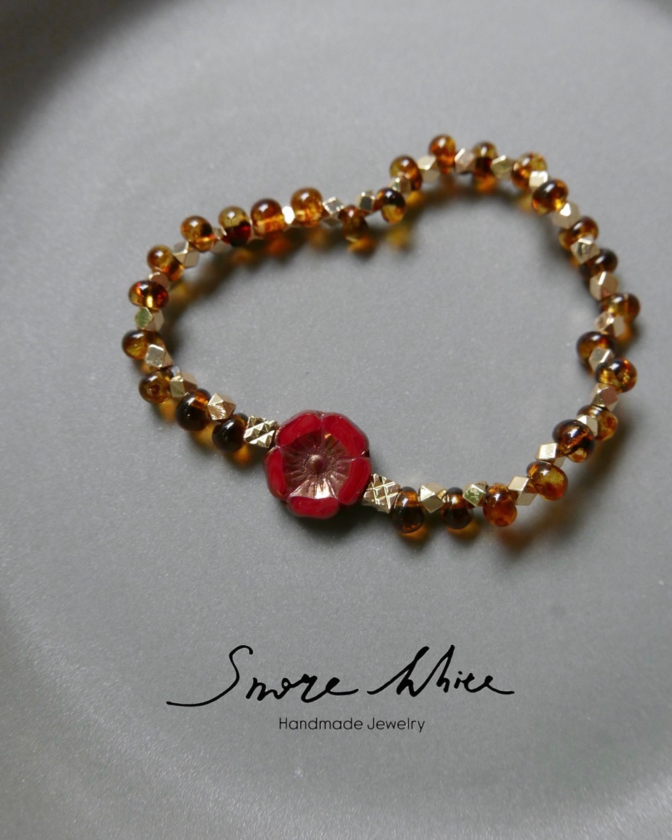 紅色扶桑花手串