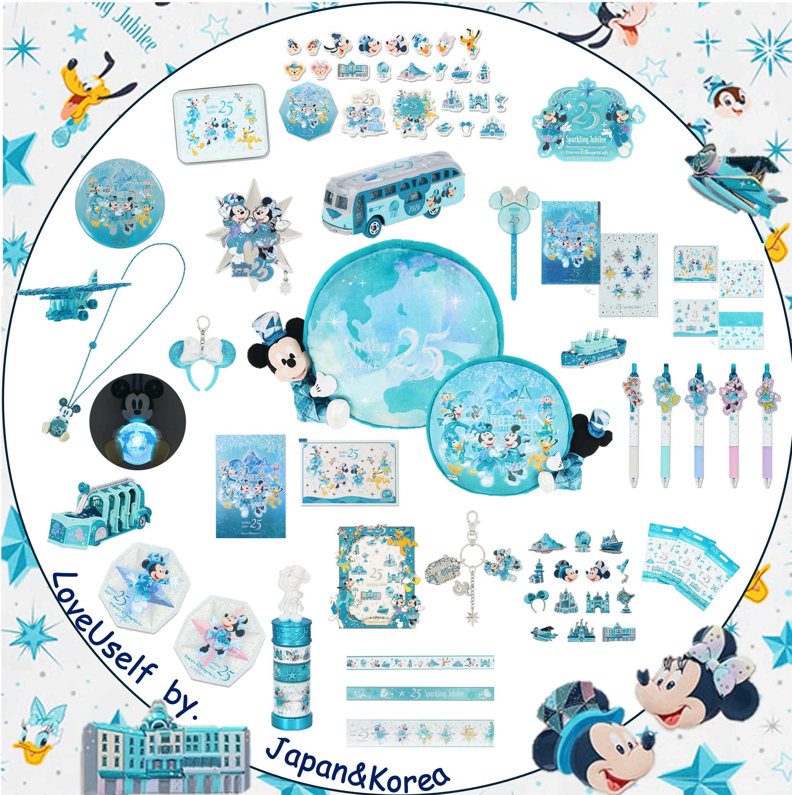 東迪-海洋25週年 週邊 文具 筆 抱枕