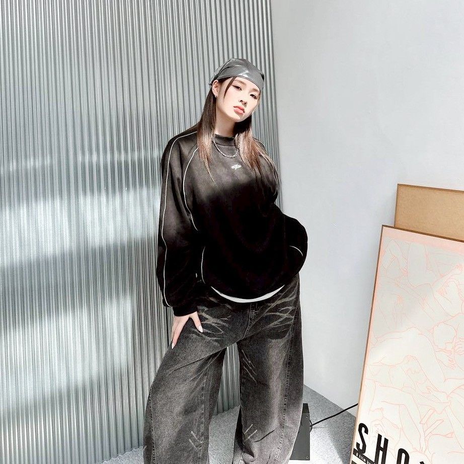 |預購|微絨立體滾線衛衣 VELOUR EDGE 麂皮 韓系街頭寬鬆中性上衣 絨面拼接設計感 長袖厚T