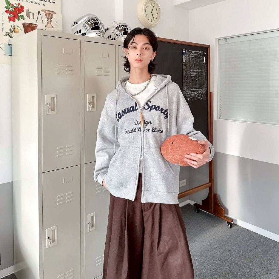 |預購| 雙鍊貼布連帽外套 Casual Sparty