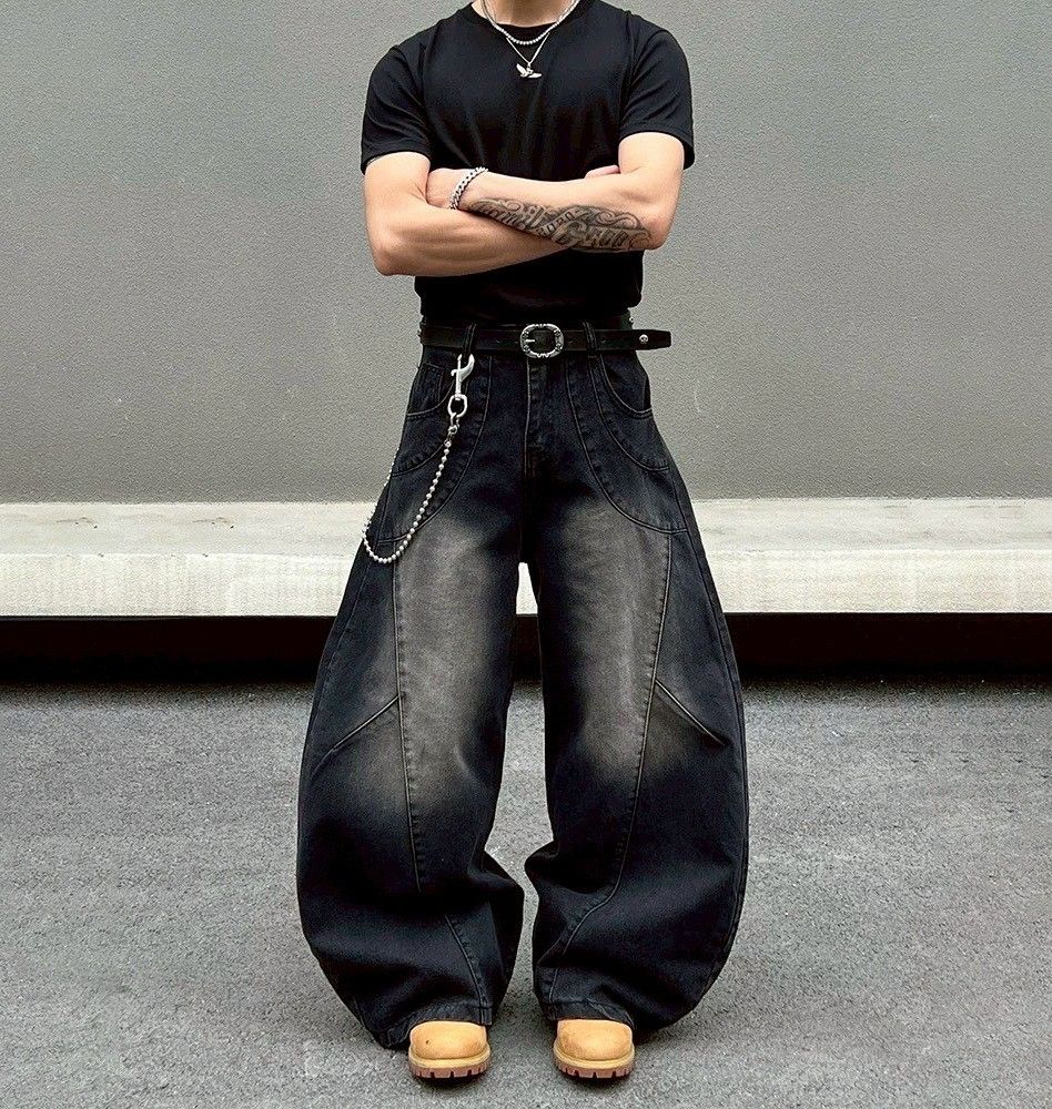 |預購|立體剪裁車線刷白彎刀褲