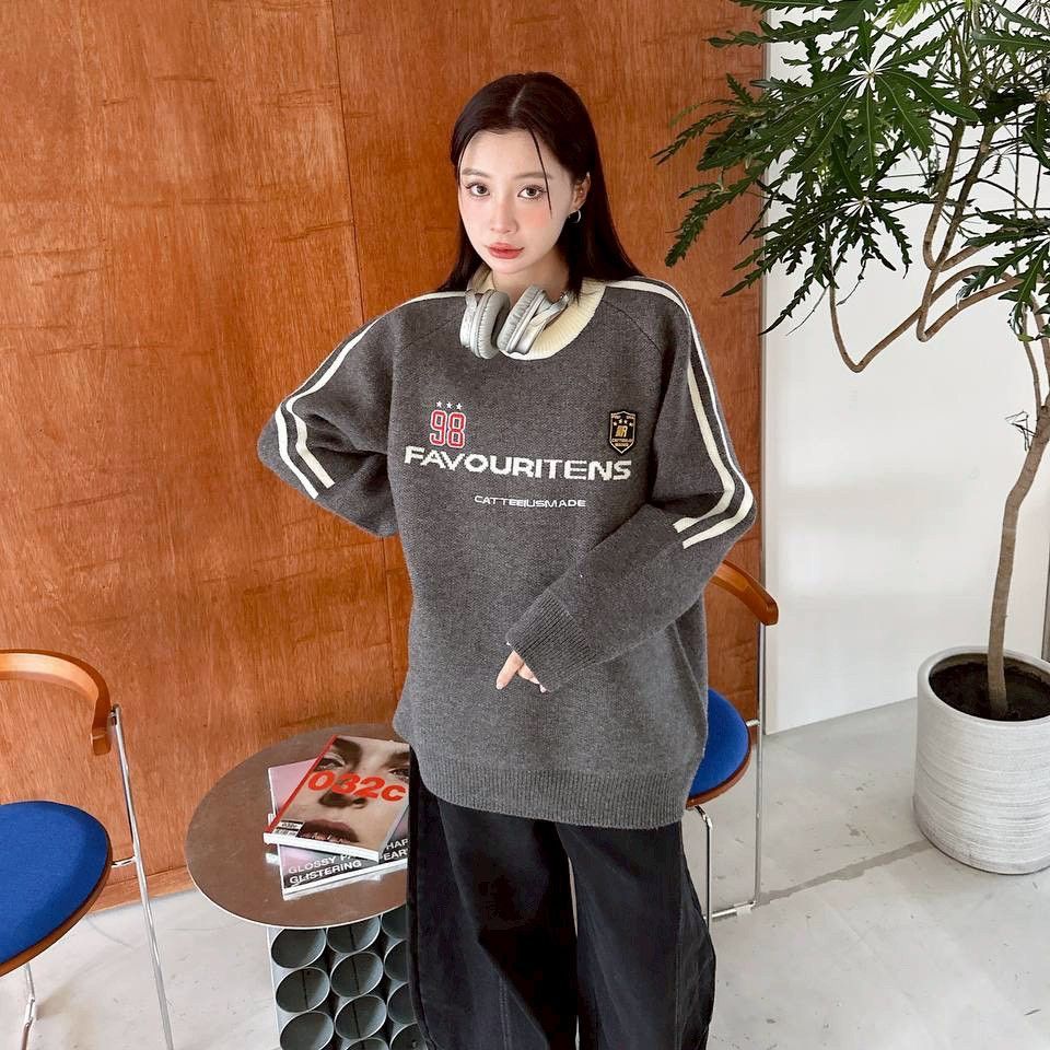 |預購|撞色織帶毛衣