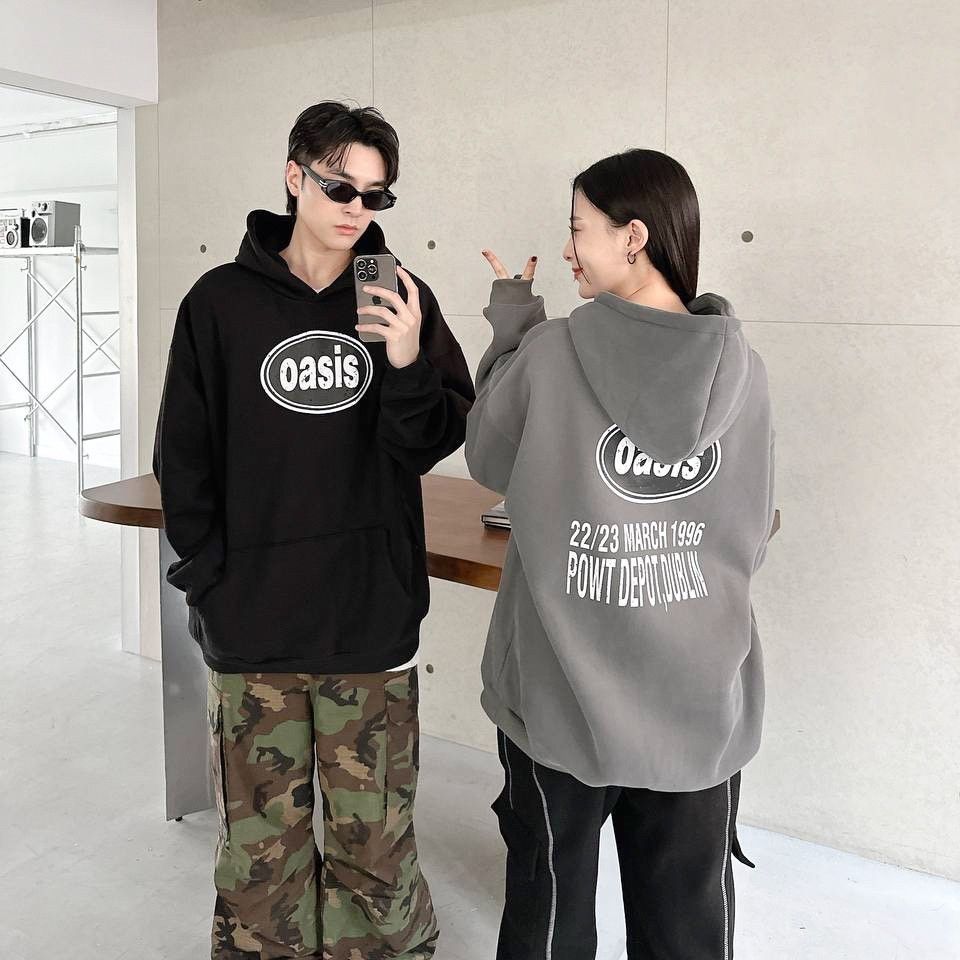 |預購|oasis圓標斑駁感帽T