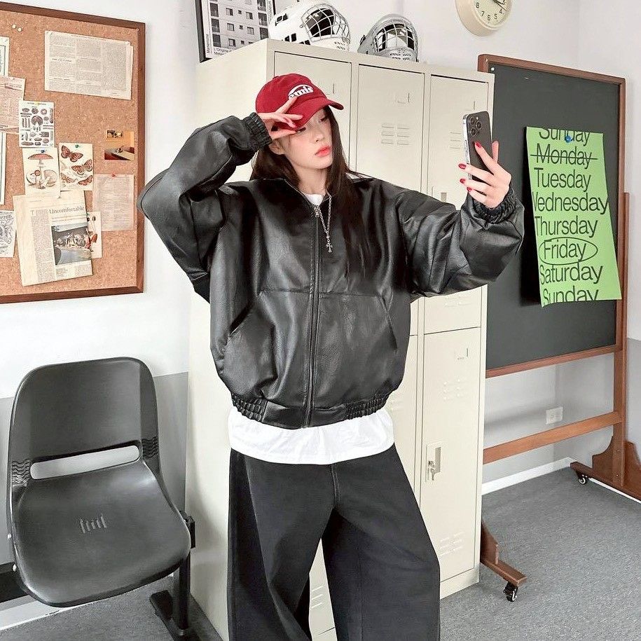 |預購|羊羔毛連帽皮外套