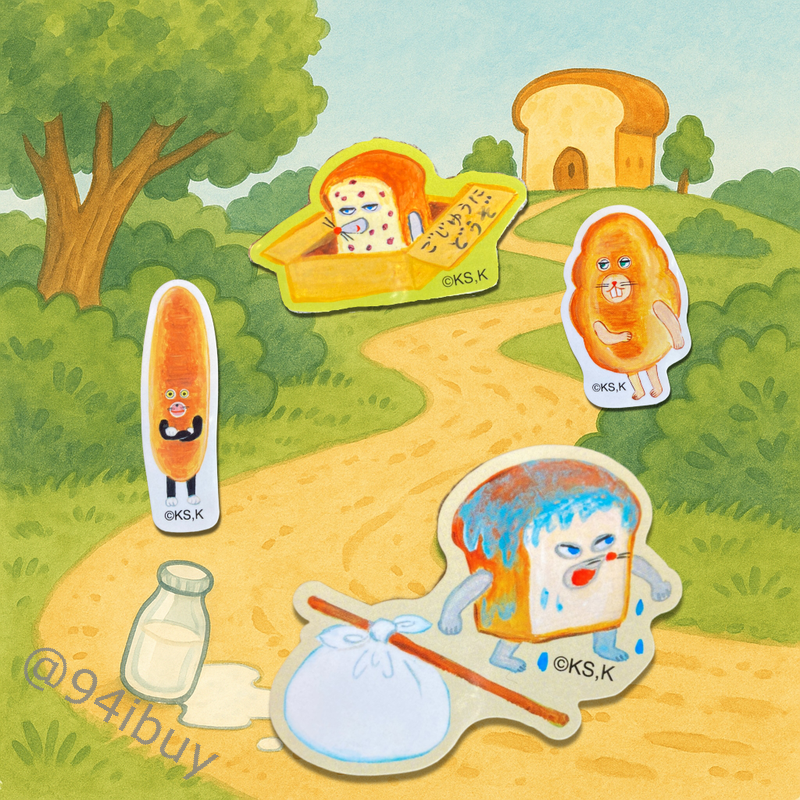 日本麵包小偷貼紙 日本製  插畫貼紙組逃亡篇 文具控必收 手帳療癒好物 94ibuy精選