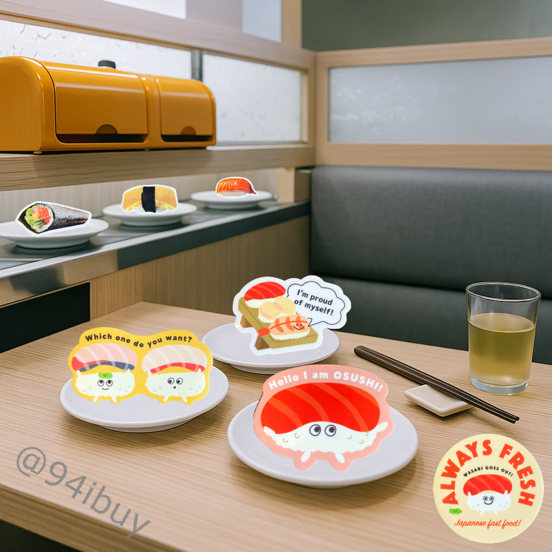 壽司造型貼紙 7入 日系手帳風 可愛療癒 筆電守護神 手帳貼紙 食物造型