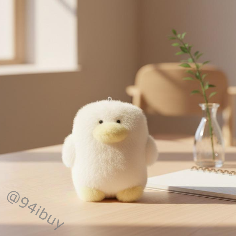 日本polka polka Souffle bear 舒芙蕾鴨子鑰匙圈 毛絨絨吊飾 聖誕交換禮物推薦 毛茸茸公仔掛飾