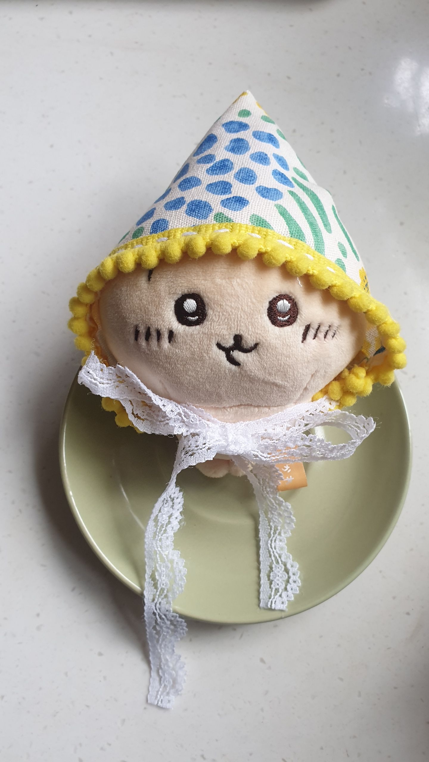 10公分精靈寶寶帽-手繪風格布