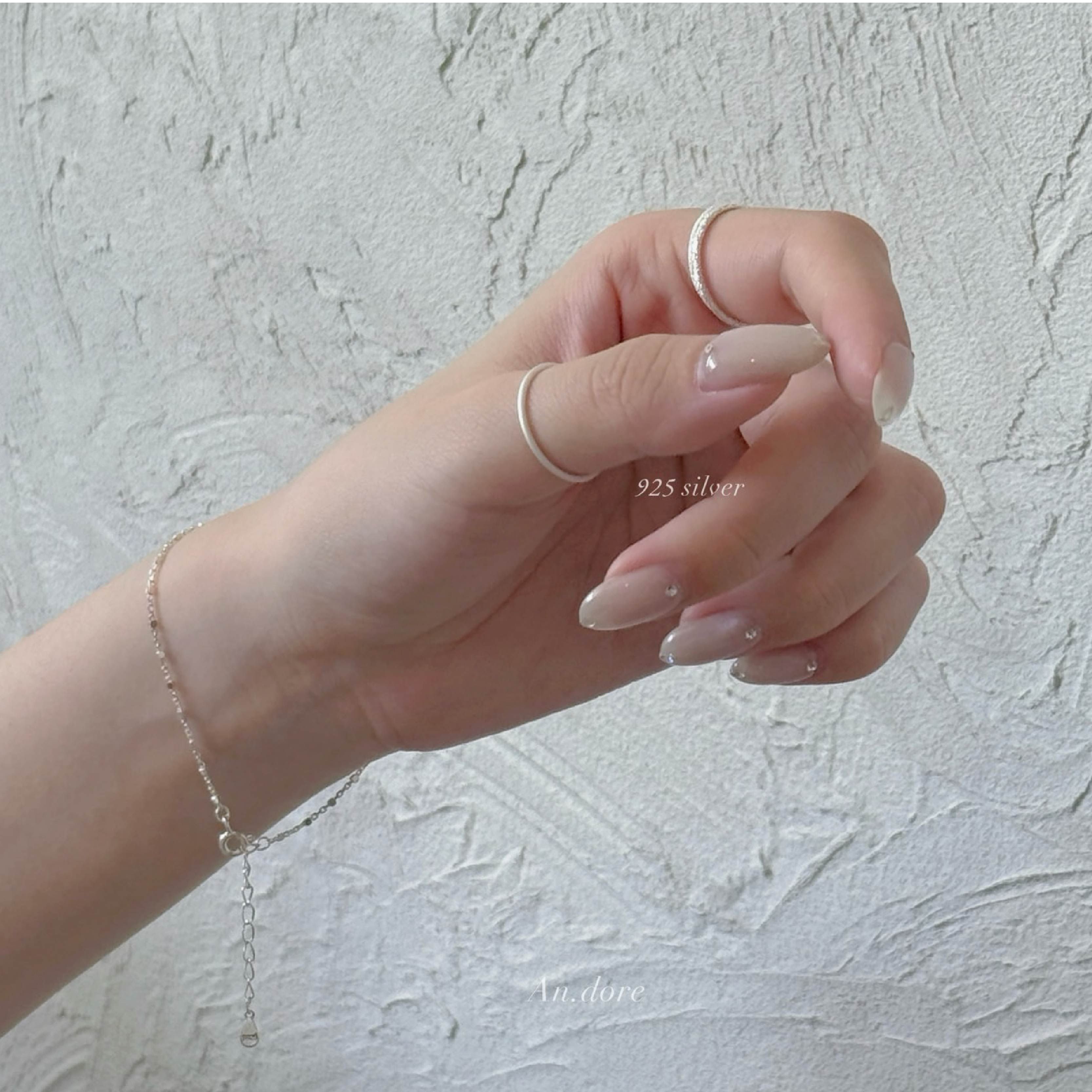 B21 Ripple 波光粼粼小方塊極細手鍊 / 925通體純銀