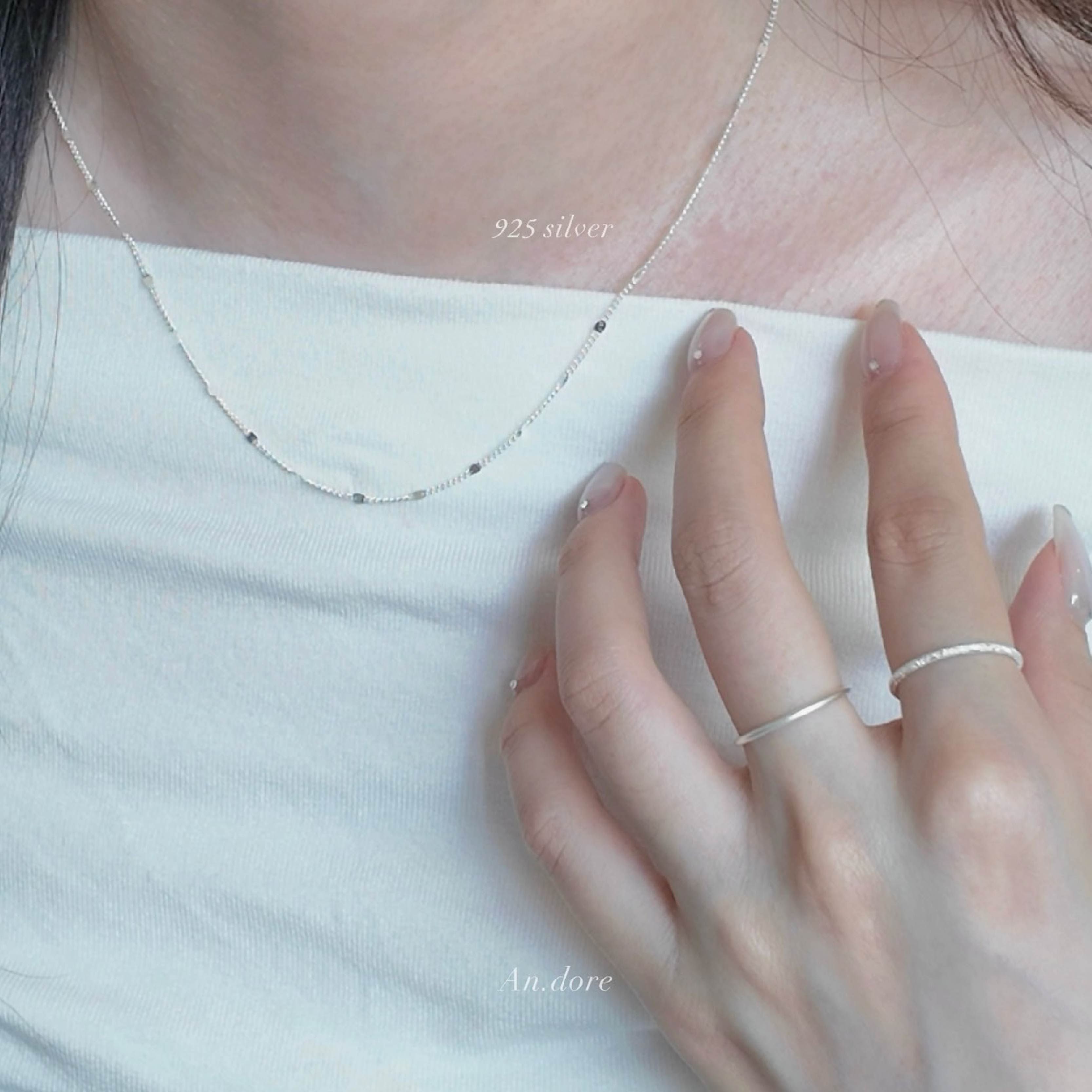 N26 微光 簡單又高級 波光粼粼閃光項鍊 / 925通體純銀