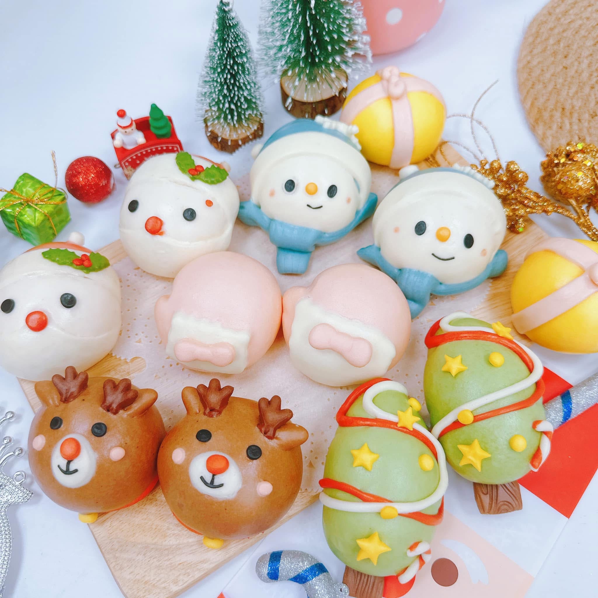 可愛聖誕節造型鮮奶饅頭（6入）