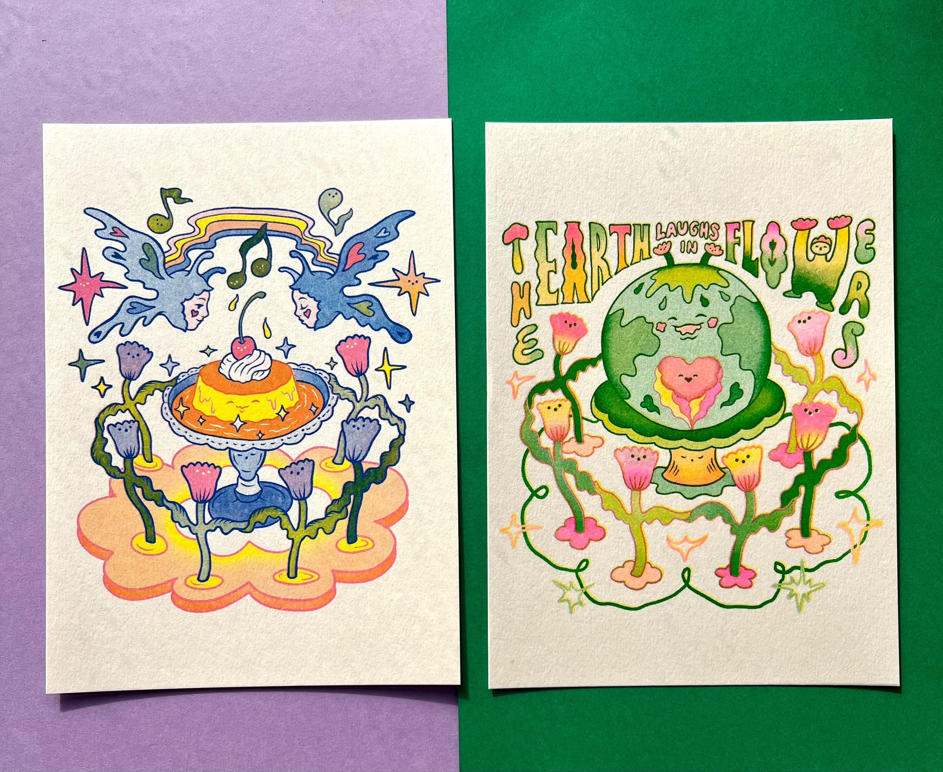 Riso print孔版印刷大明信片