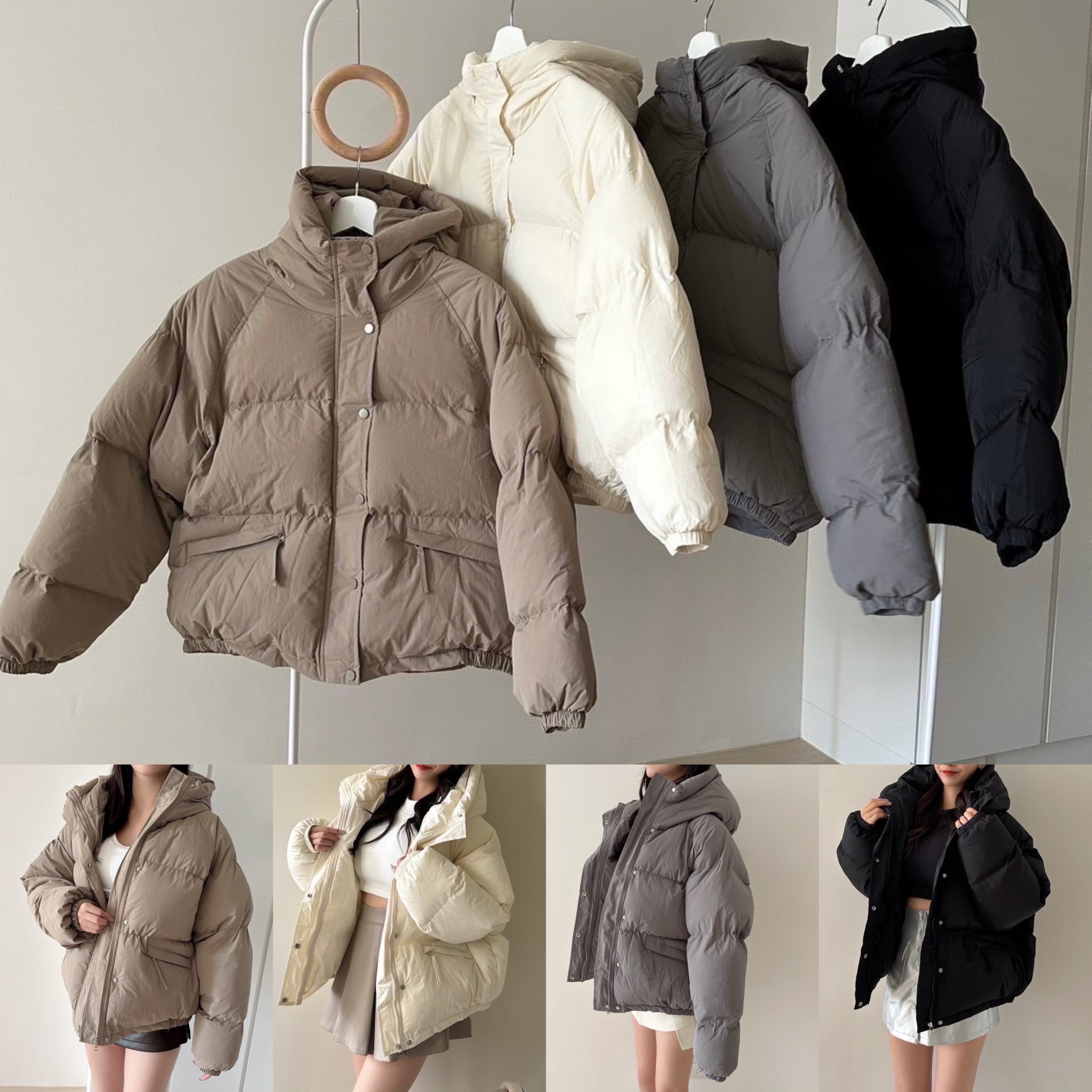 現貨｜連帽韓版鋪棉澎澎麵包外套（4色）