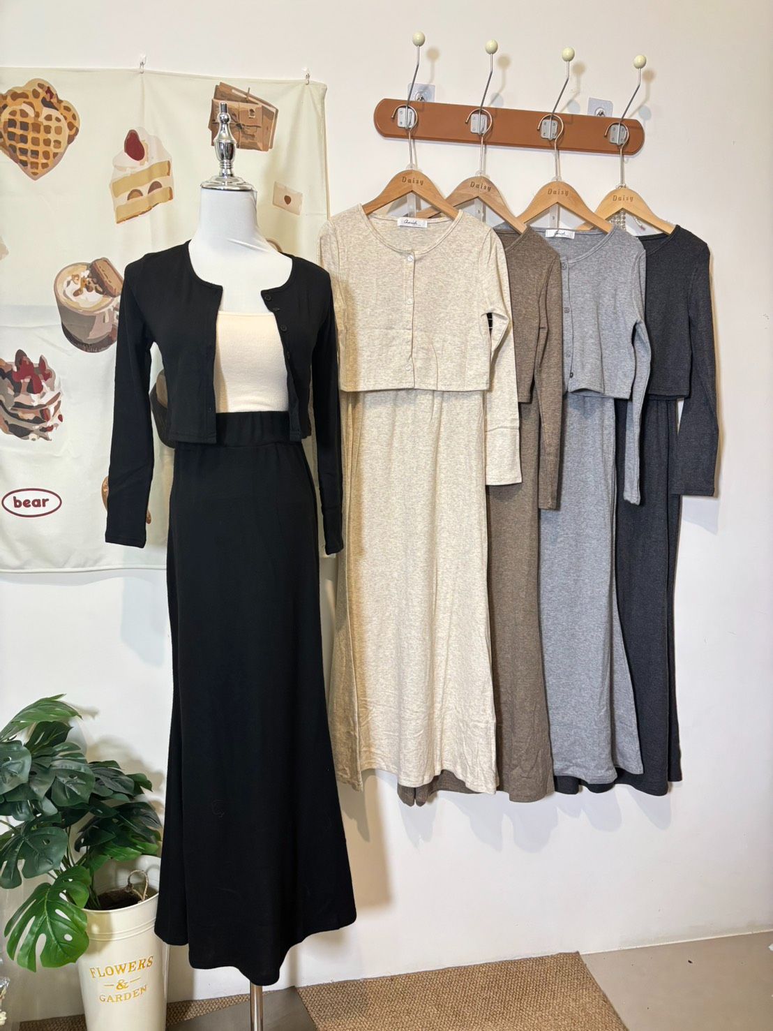 現貨+預購｜訂製羊絨系列，排釦小外套+魚尾長裙（5色）拆買 #2199 #2193