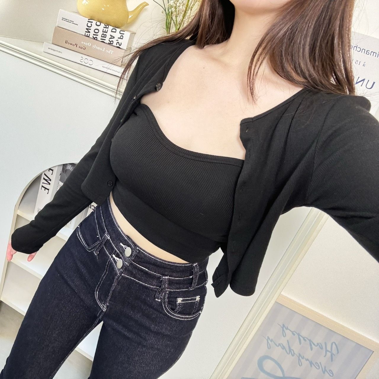 現貨｜𝘿𝙖𝙞𝙨𝙮超厚墊必收，桃心領Bra top平口背心（4色）