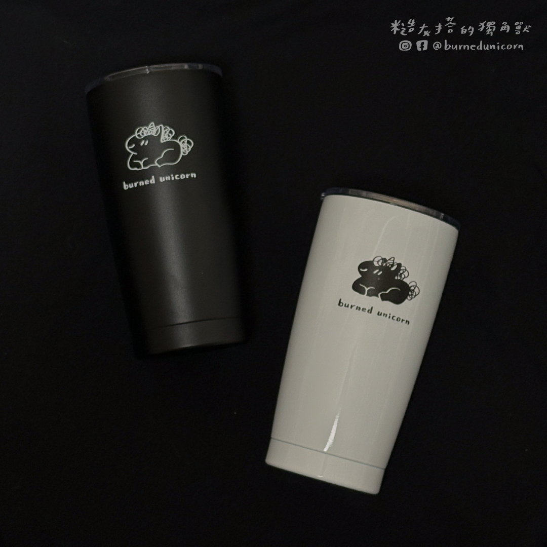 【NEW】600ml 不鏽鋼保溫杯 獨角貓貓 附吸管 ㋡ 糙灰搭的獨角獸