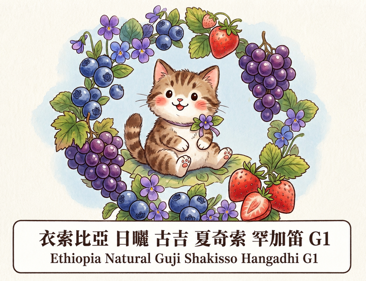 〔淺焙〕衣索比亞 日曬 古吉 夏奇索 罕加笛（半磅）