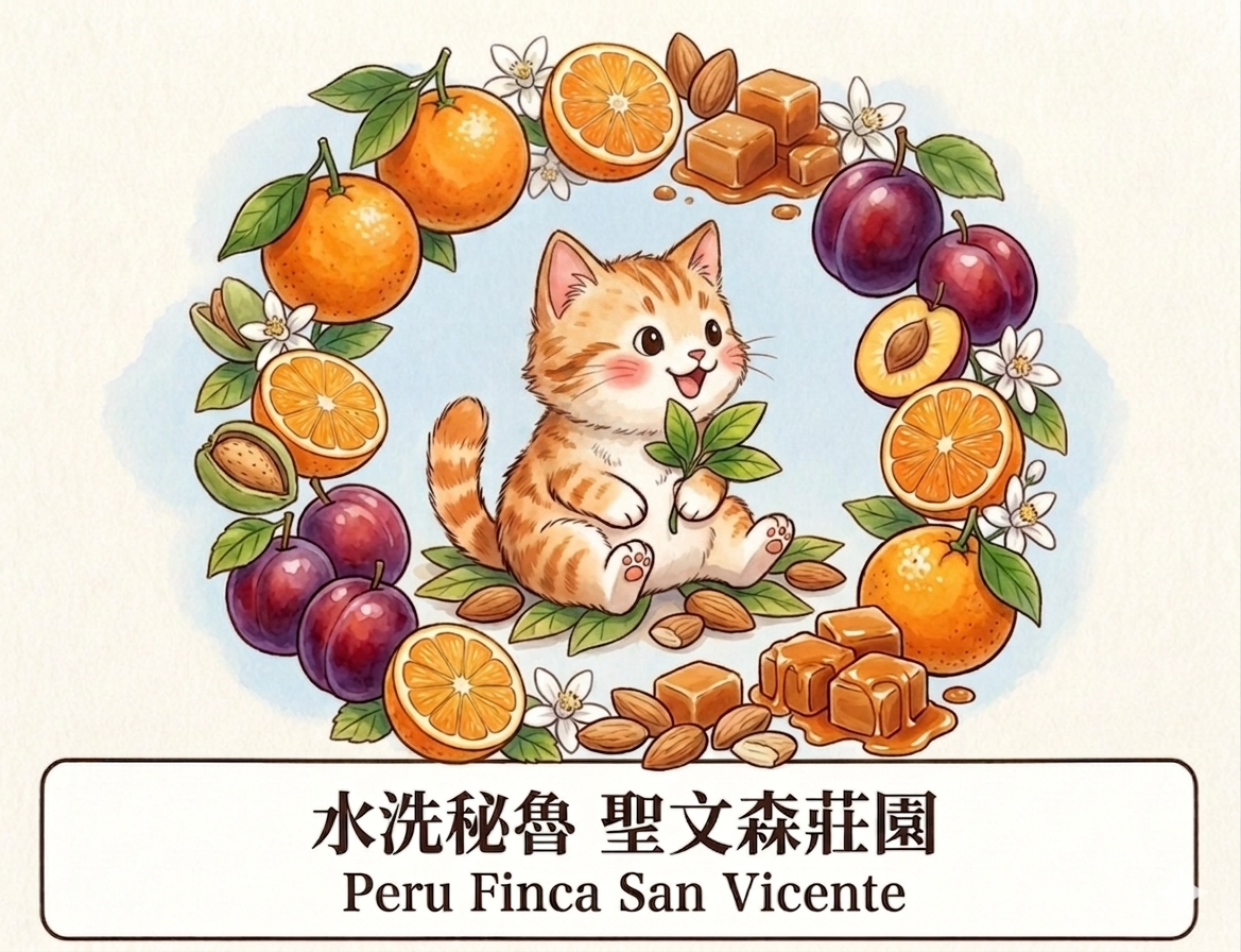〔中焙〕水洗秘魯 聖文森莊園（半磅）