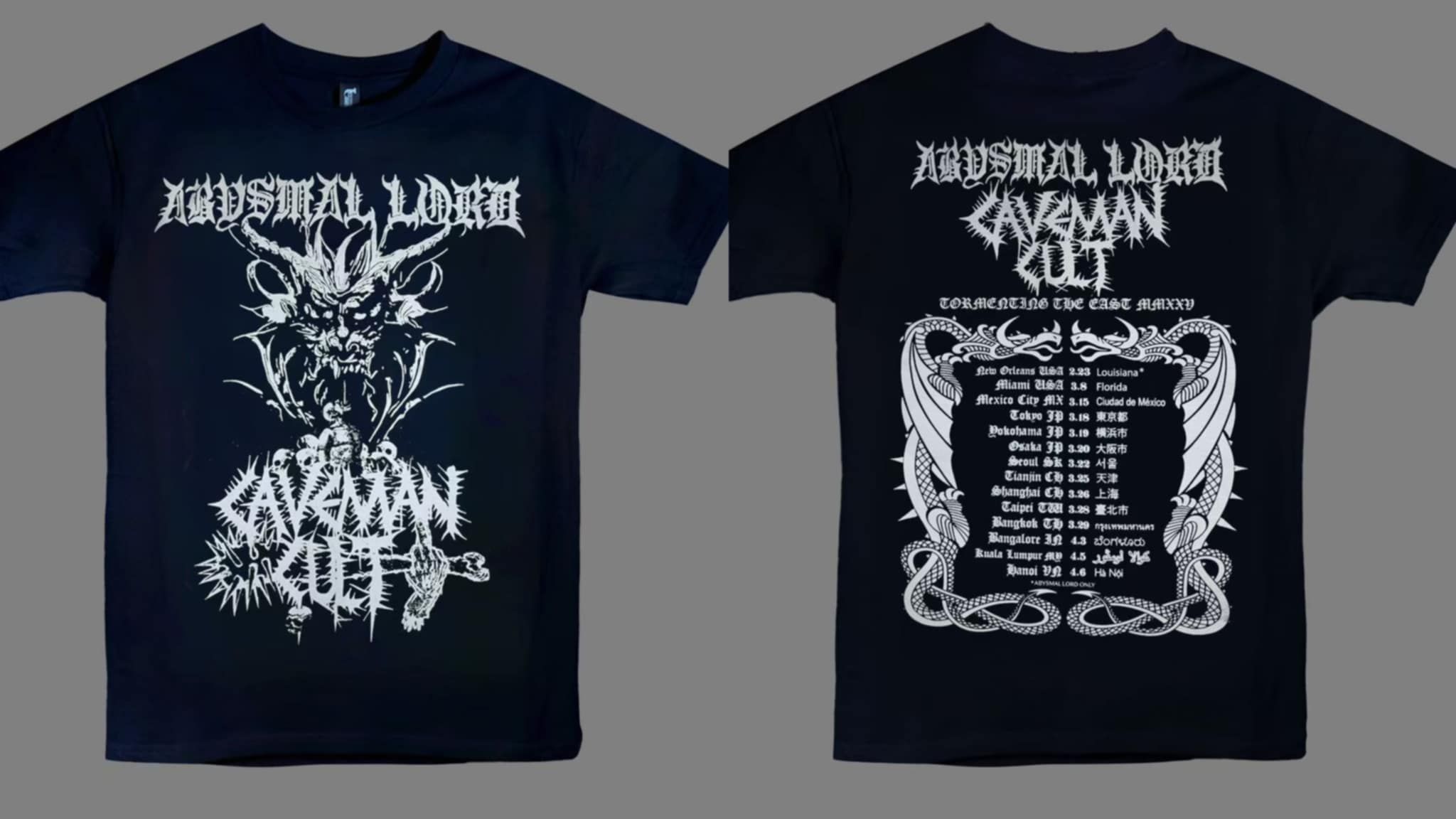 Abysmal Lord＆Caveman Cult 亞洲巡演 T shirt