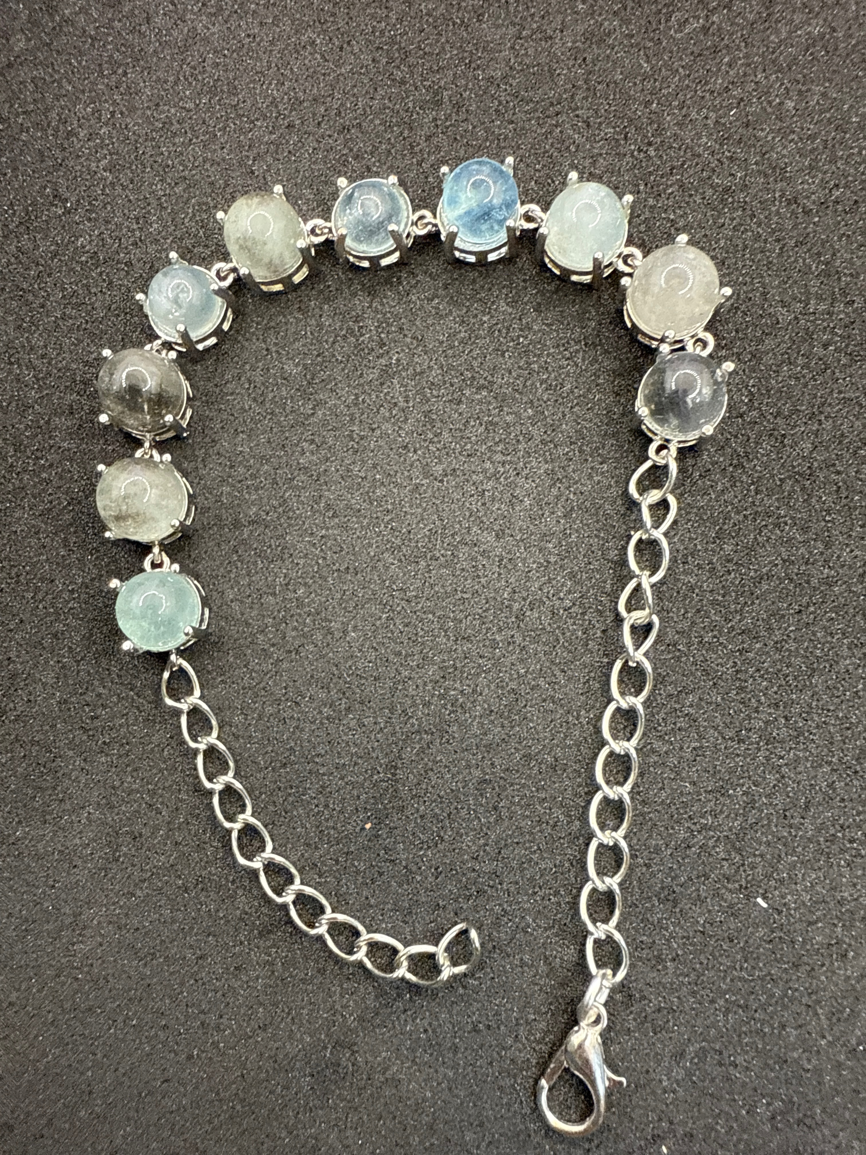 蠍蠍水晶批發｜黑暴閃海藍寶手鏈