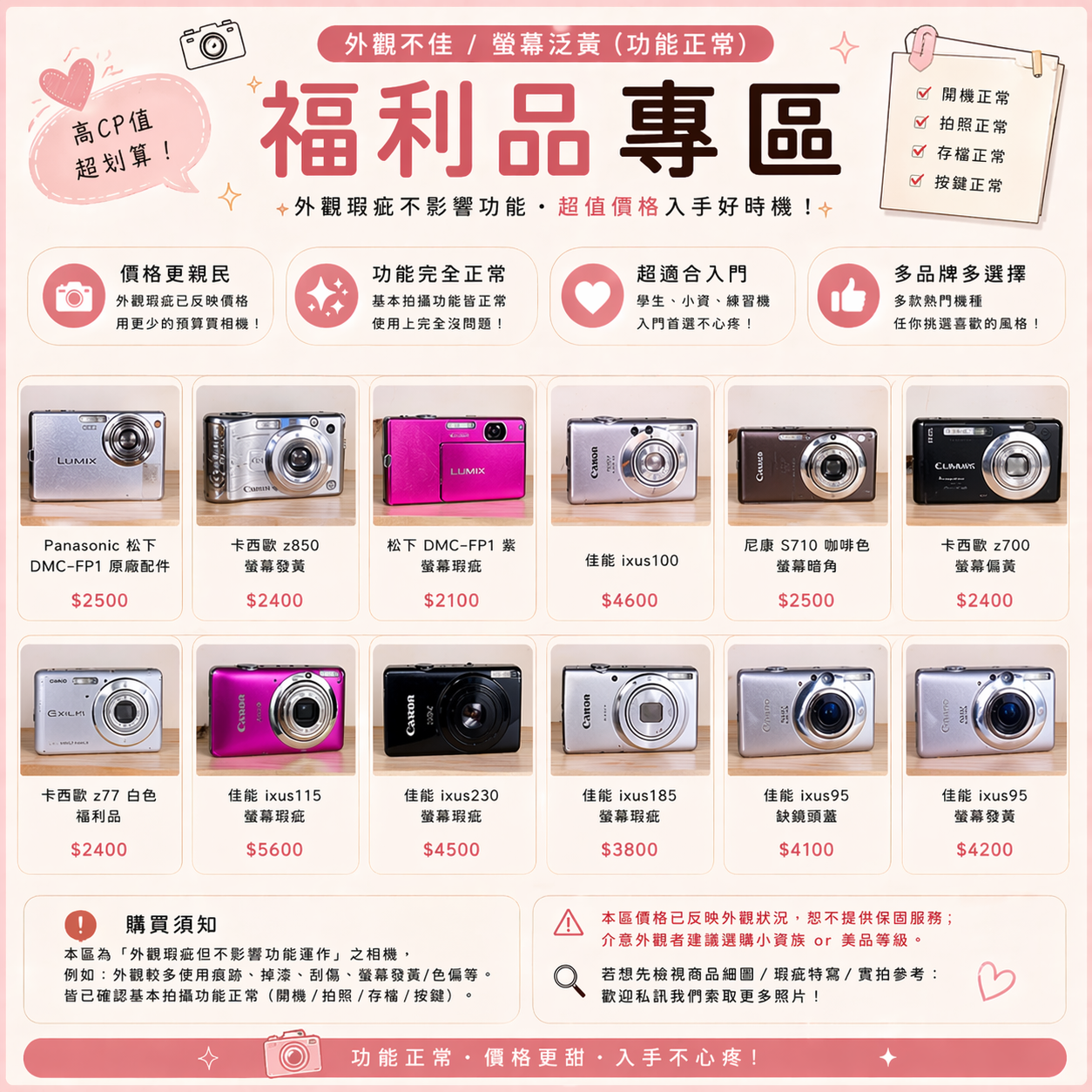福利品專區｜外觀不佳/螢幕泛黃（功能正常）
