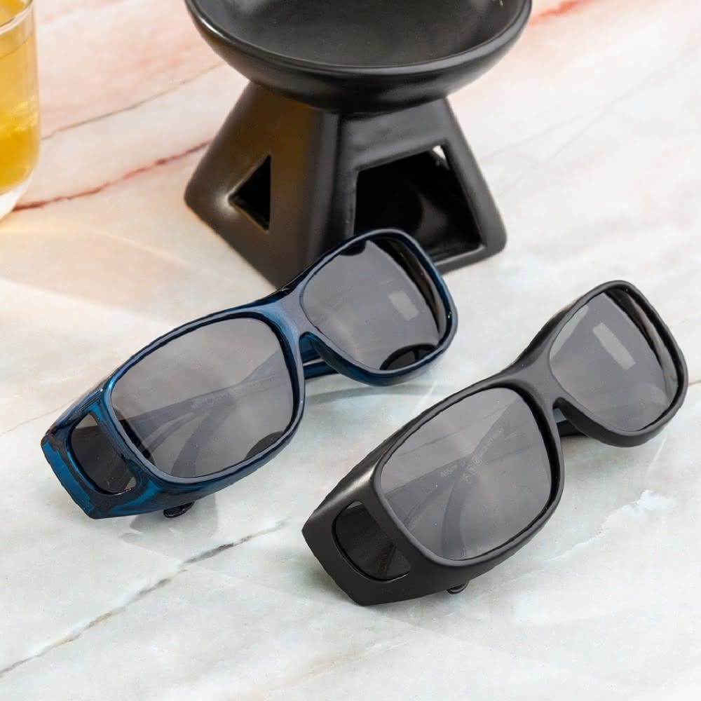 ANSSTYLE 加寬版偏光太陽眼鏡→套鏡免摘眼鏡直接戴上（款式任選9415）