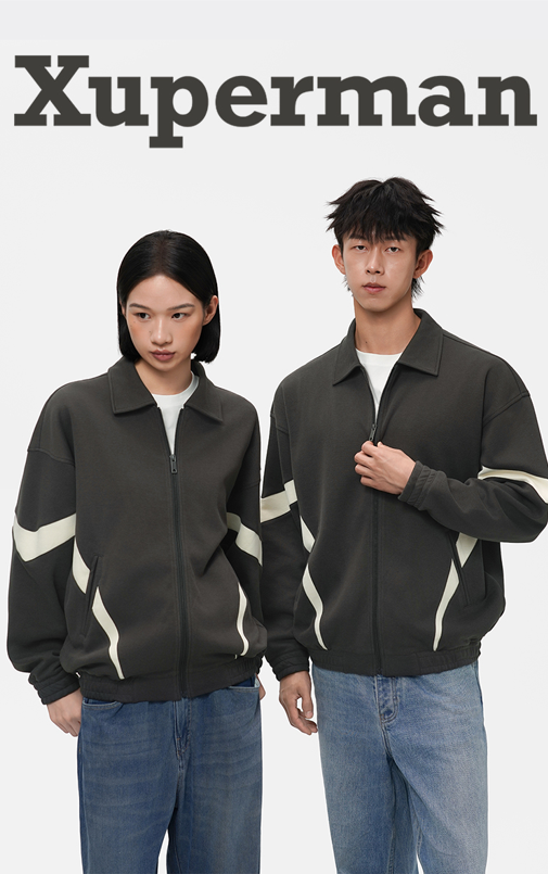 翻領拼接撞色短夾克