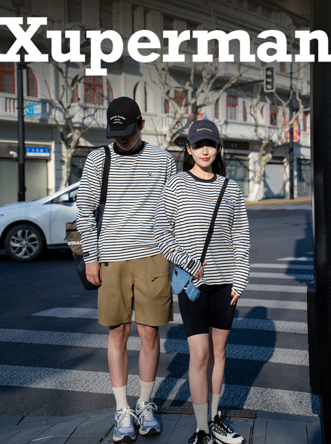 圓領條紋長袖T恤