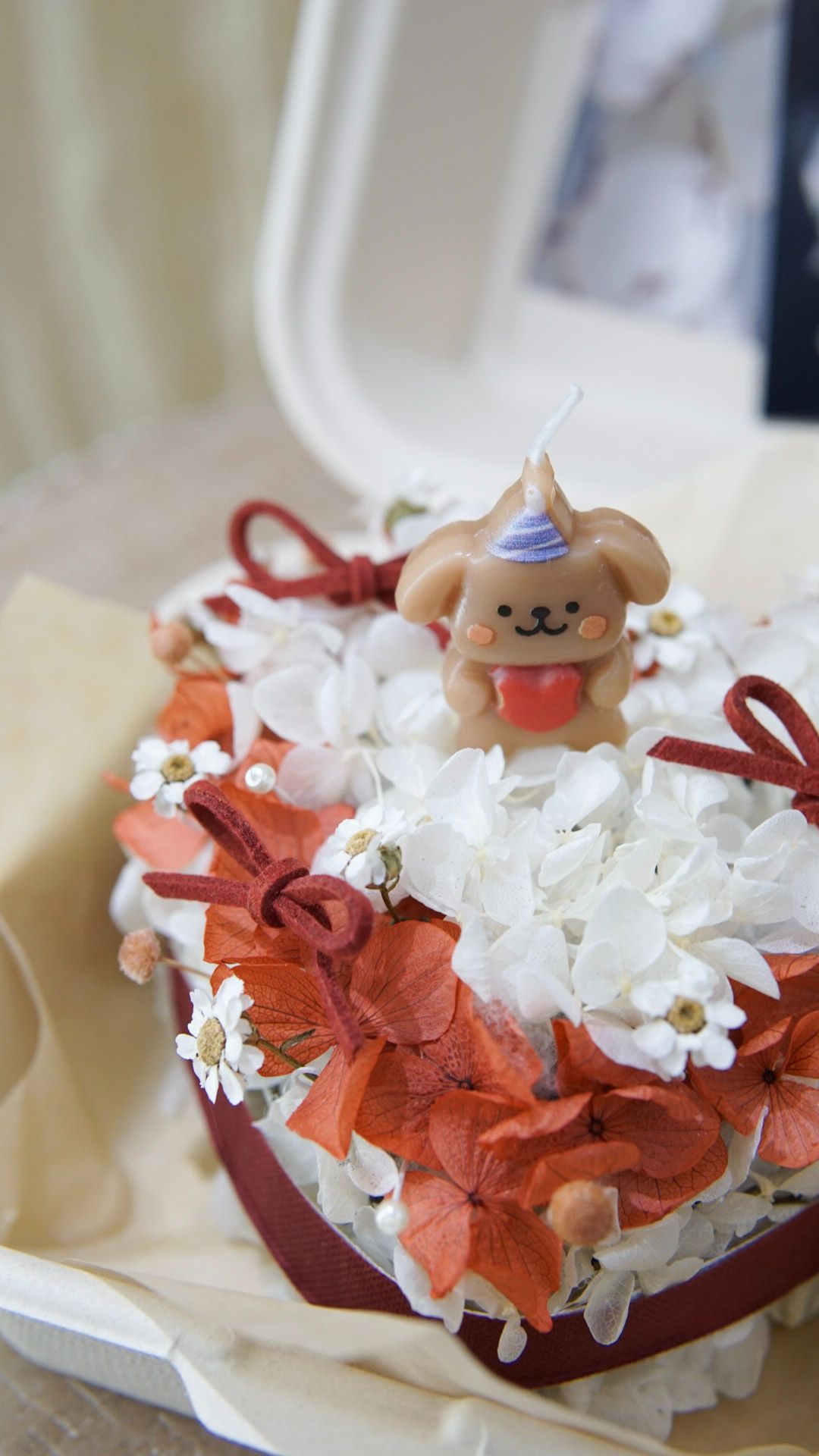 永生花生日蛋糕 - 奶霜紅絲絨