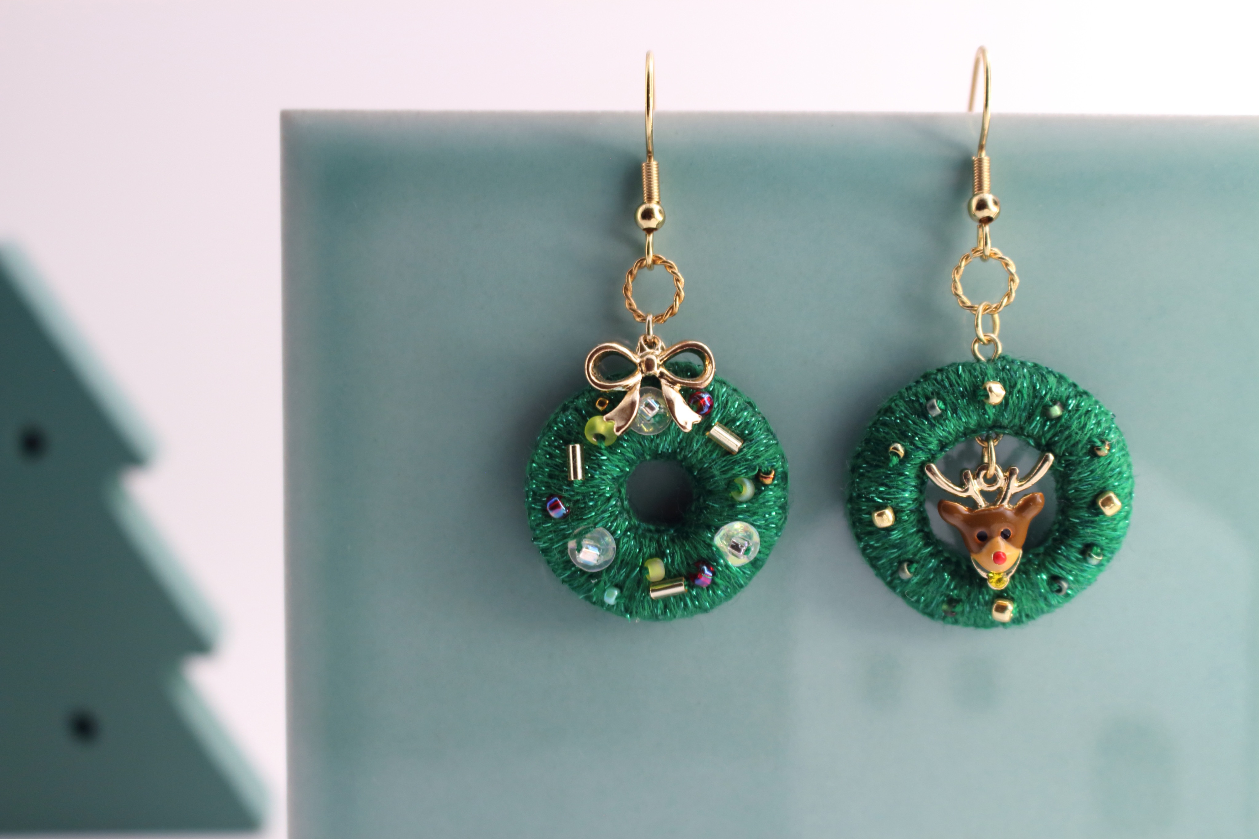刺繡耳環 - 在聖誕節之前 Before Christmas （Reindeer）