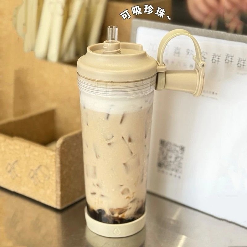 磁吸透明吸管杯 850ml 附吸管 Tritan材質 杯蓋只有一圈矽膠條可拆洗