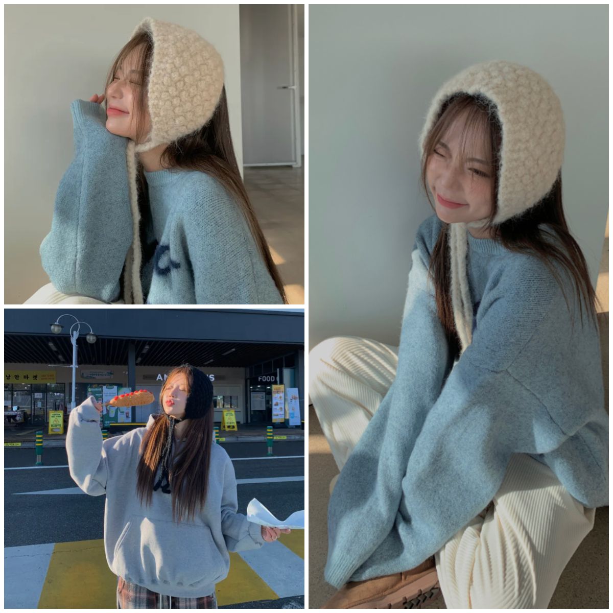 東大門連線 爆米花寬版針織保暖耳罩