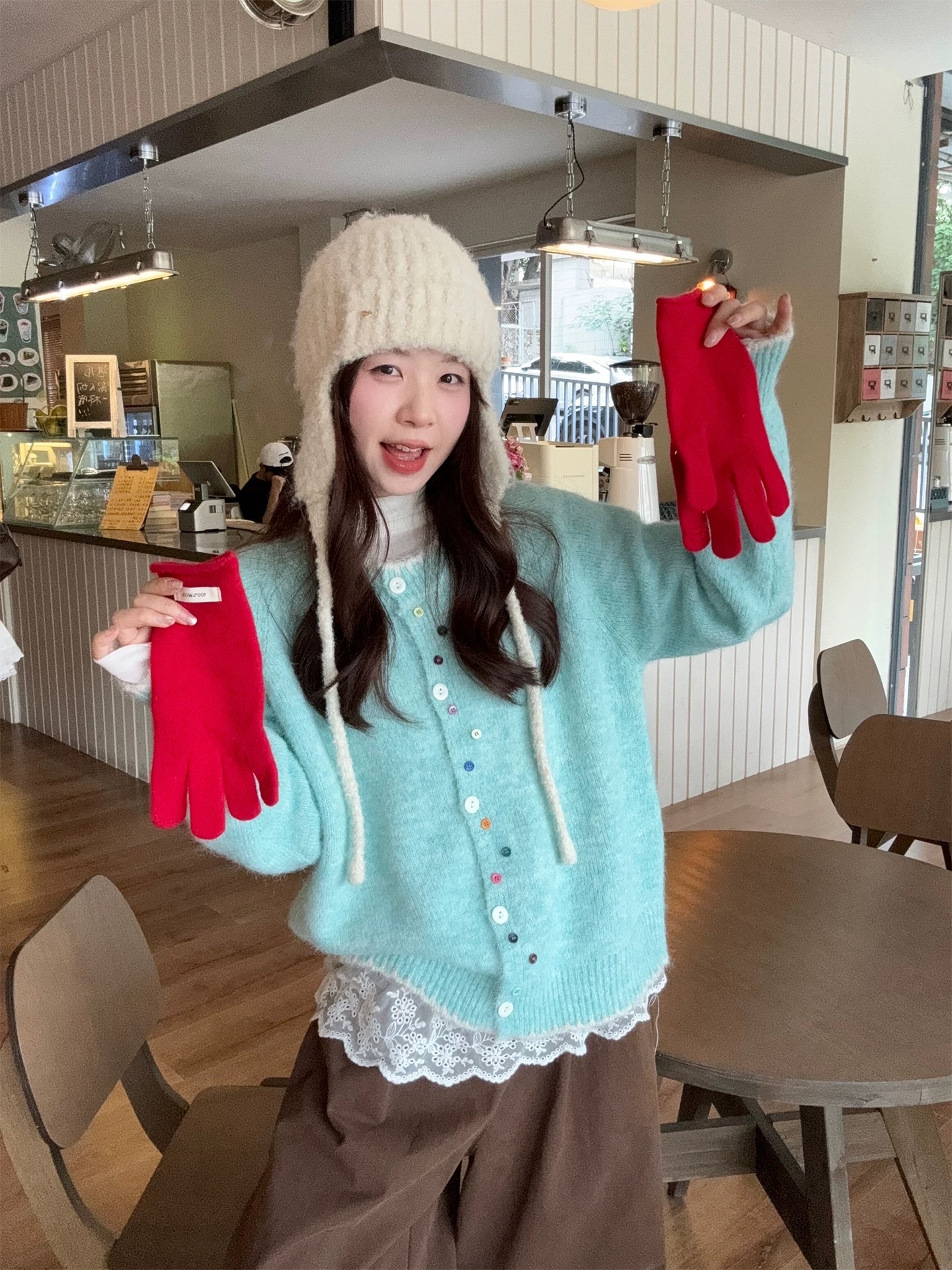 ꒰奶呼呼彩色鈕扣針織衫꒱♡五色