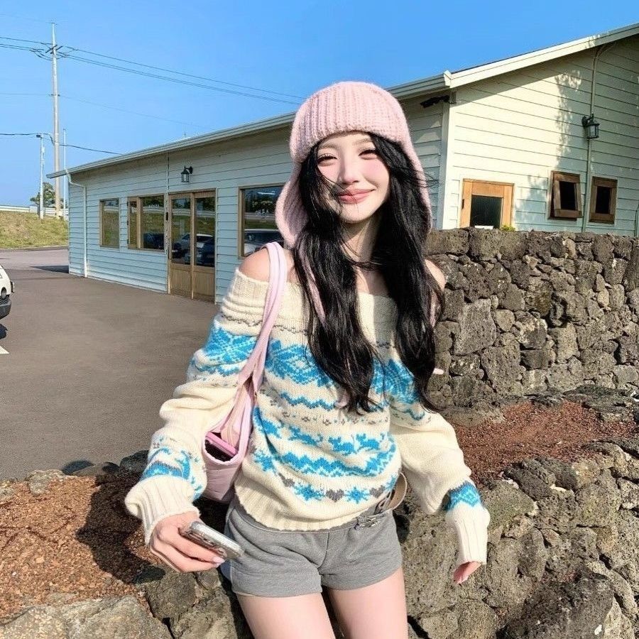 ꒰費爾島一字雪花針織꒱兩色