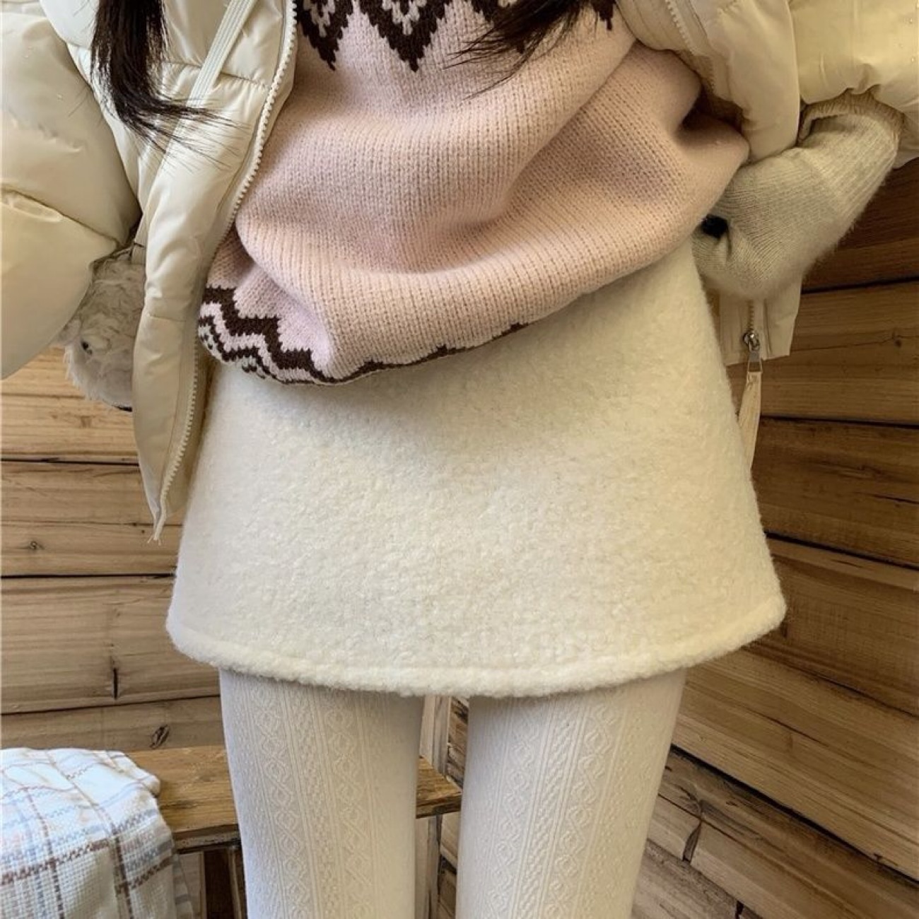 ꒰奶呼呼羊羔毛短裙꒱♡四色