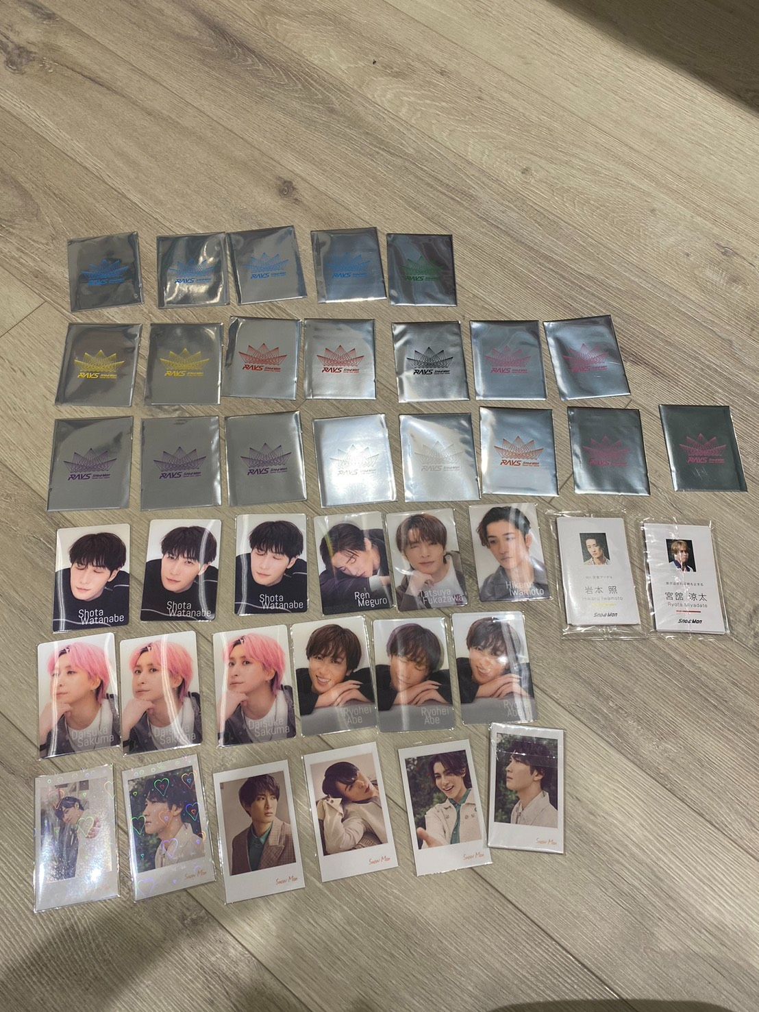 RAYS小卡、Snow World變臉小卡、Dangerholic特典小卡一套、Orange Kiss特典小卡