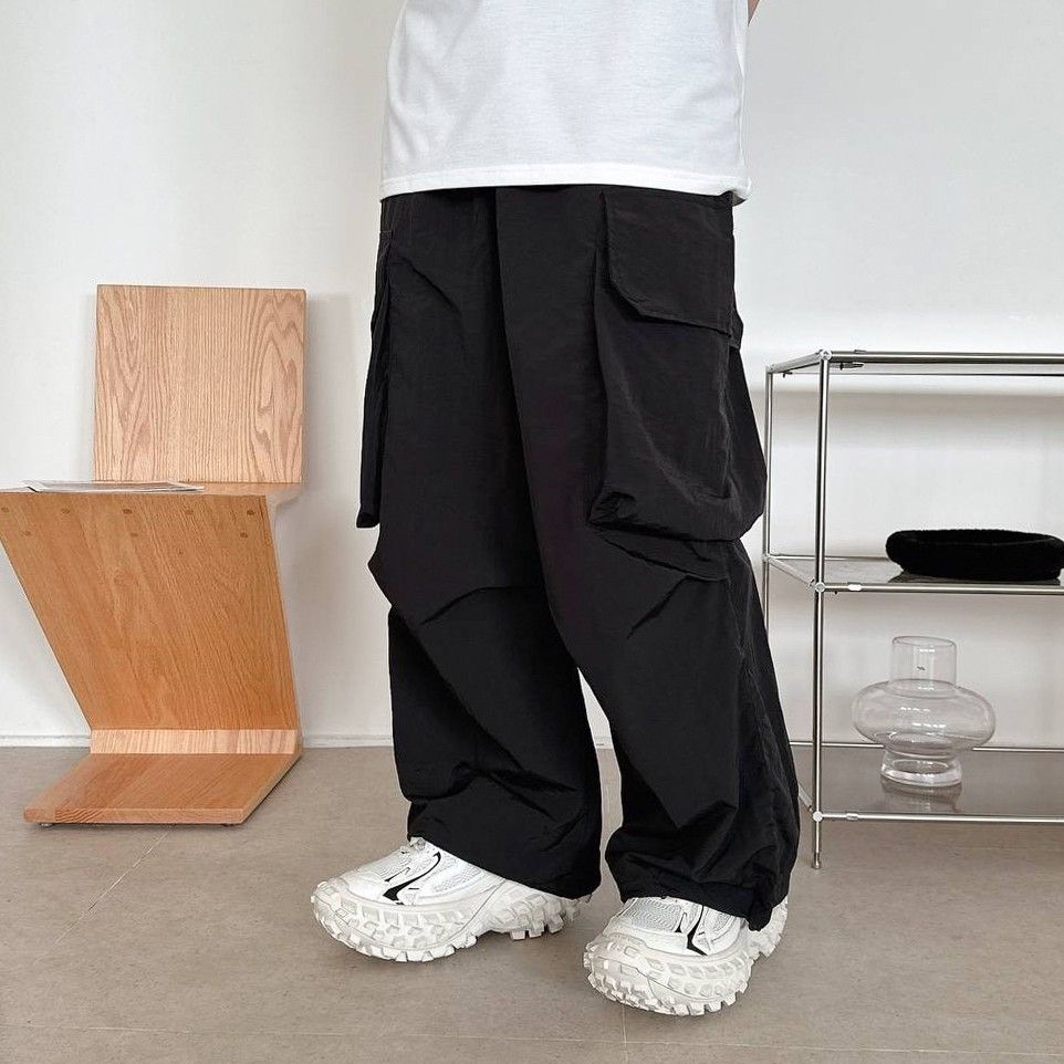 打折寬版氣球大口袋工裝褲