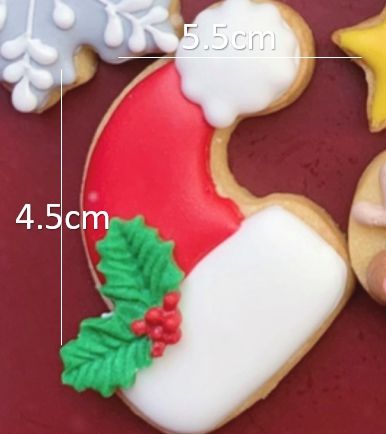 聖誕帽（寬4.5 高5公分）（聖誕葉子為翻糖）（下單請備註出貨日未指定則統一12/20出貨）