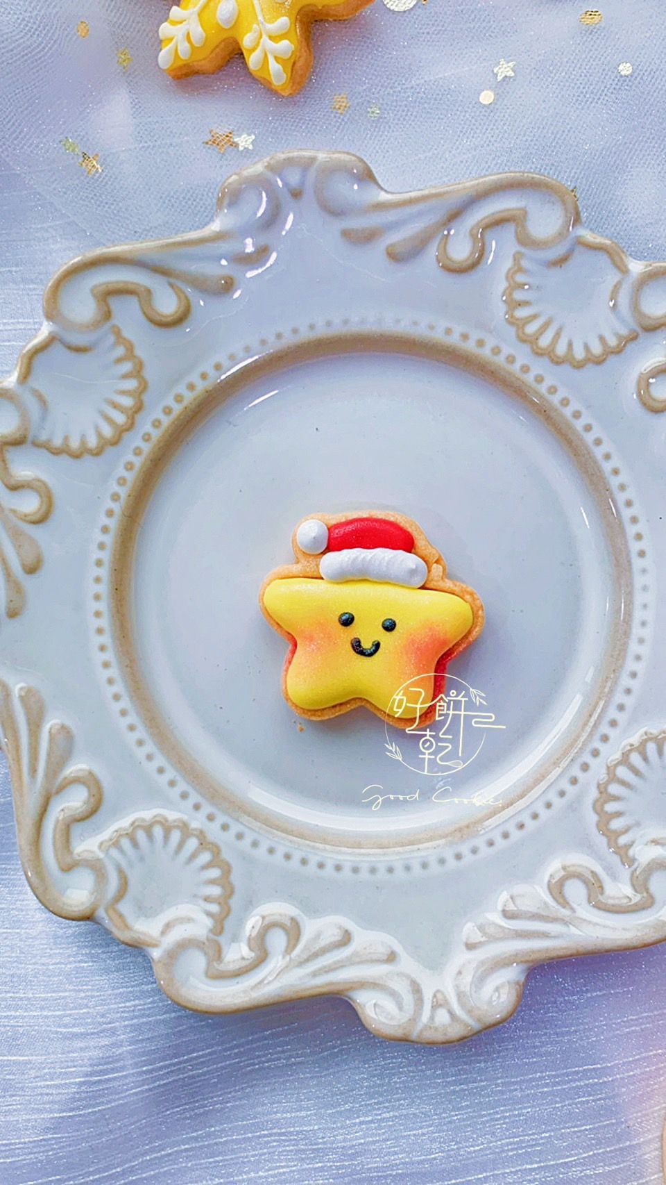 聖誕帽小星星（寬4公分 高4公分）（下單請備註出貨日未指定則統一12/20出貨）