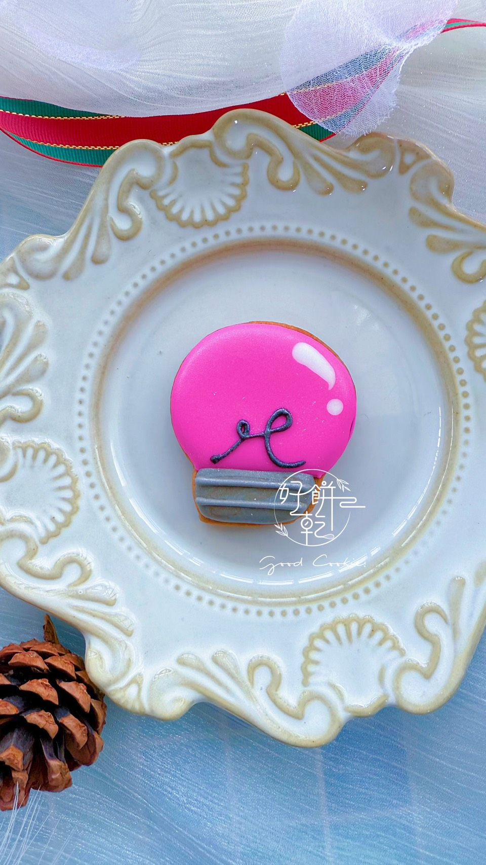 聖誕樹燈飾（粉紅）（長4.5公分寬4公分）（下單請備註出貨日未指定則統一12/20出貨）