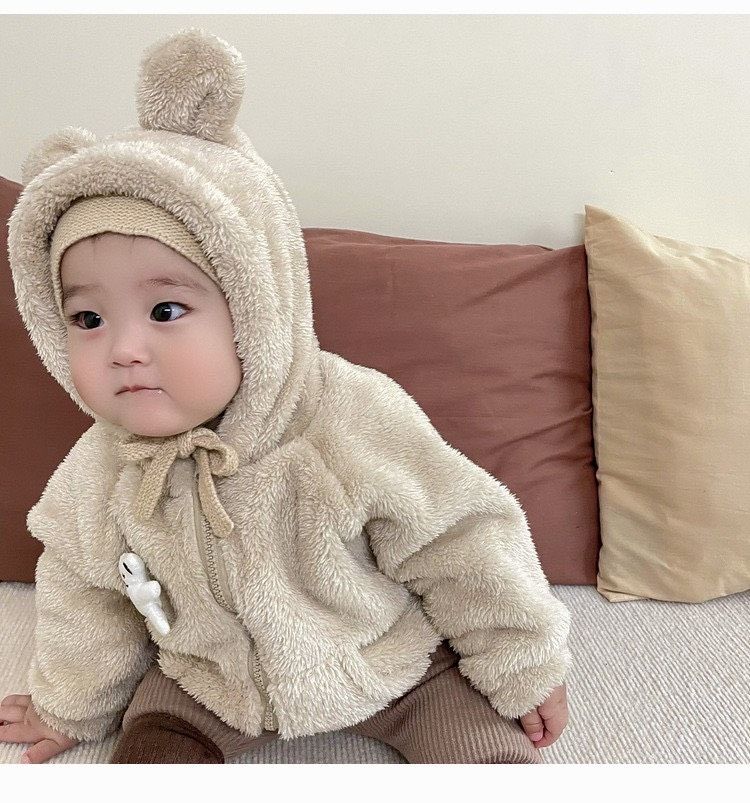🐻立體耳朵小熊寶貝加絨加厚外套🐻（1-3歲）