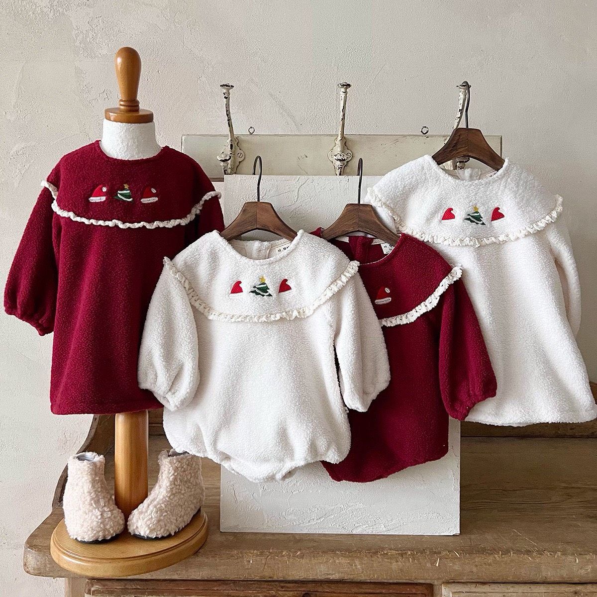 🎄聖誕樹小標滾蕾絲包屁＆洋裝🎄