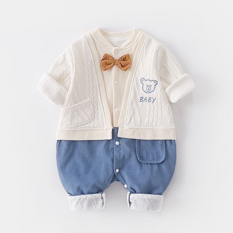 🐻baby小熊假兩件 小蝴蝶結爬服🎀