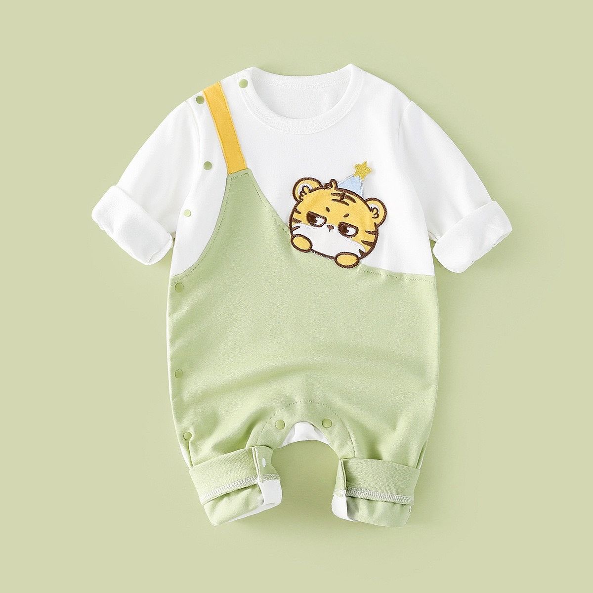 ♡可愛童趣開襟爬服♡綠色系