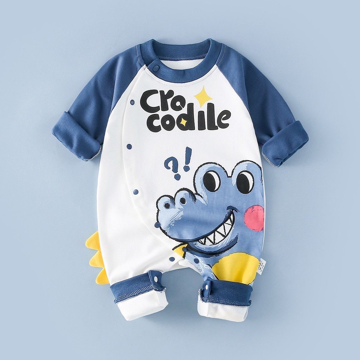 ♡可愛童趣開襟爬服♡藍色系