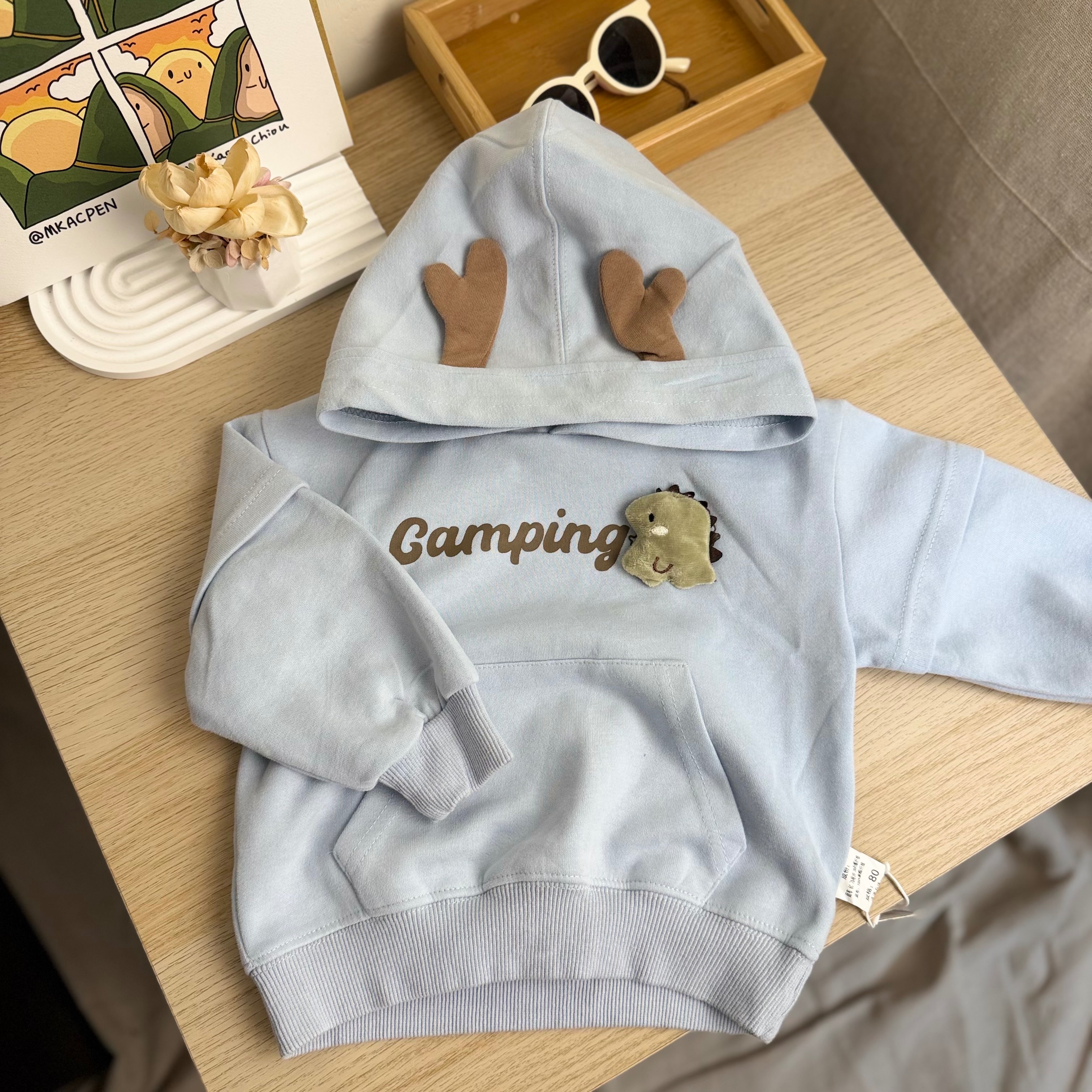 【MUMU現貨】「80-120」恐龍造型帽Ｔ