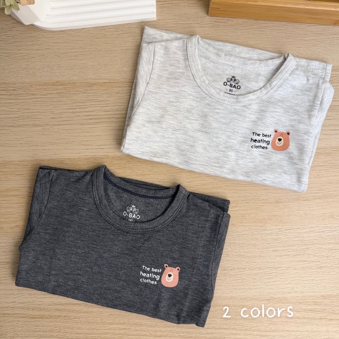 【MUMU現貨】「66-90」寶寶圓領熊熊發熱衣 2 colors