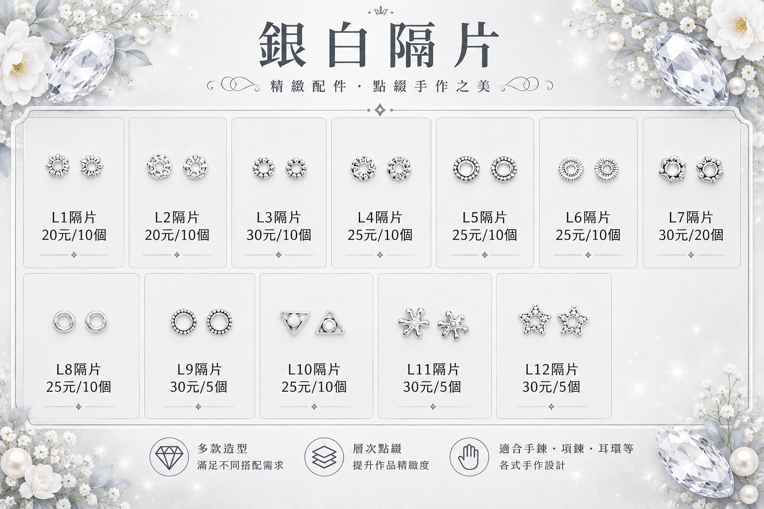 銀白隔片 L1~L12