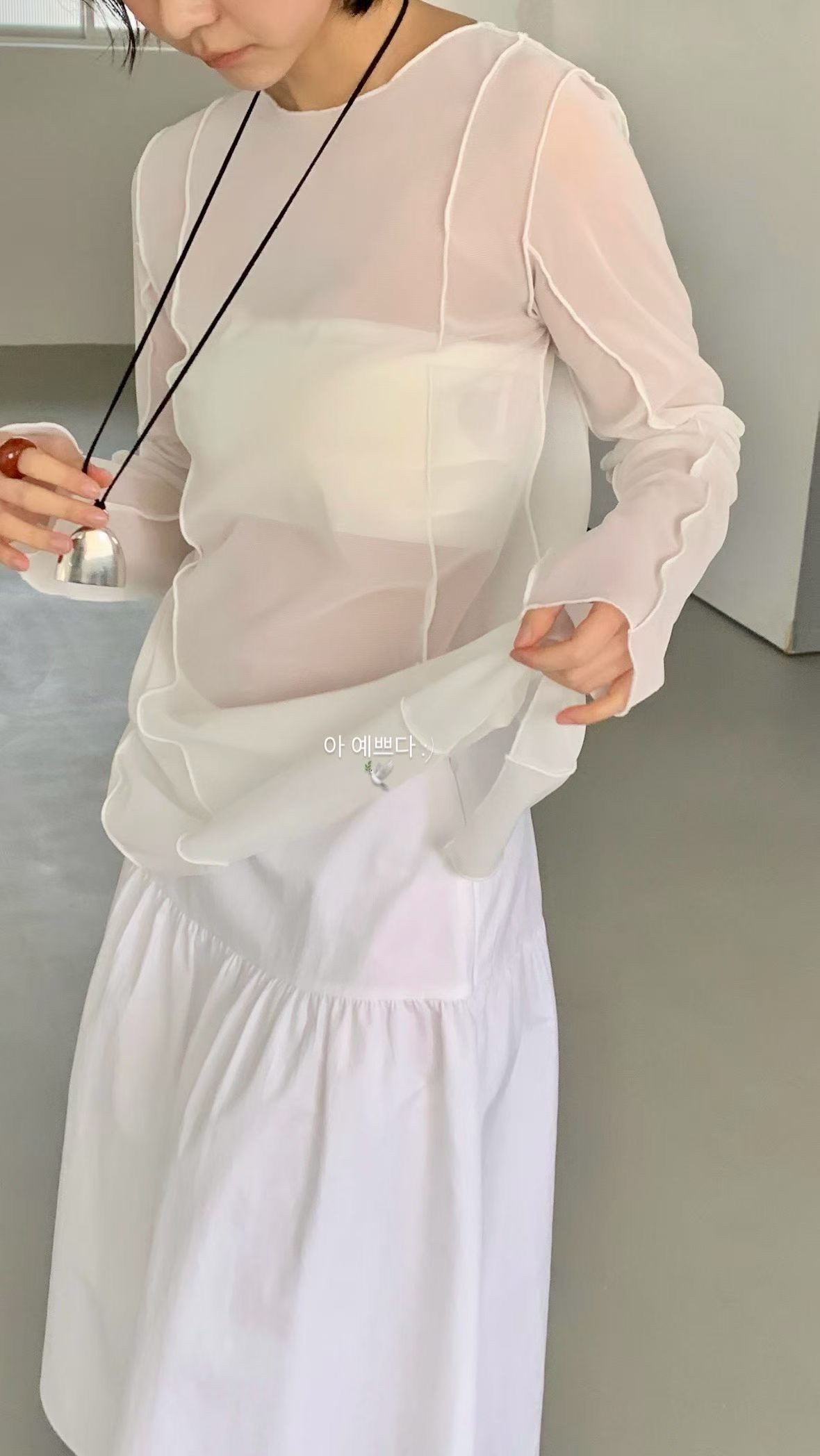 🇰🇷正韓極美立體壓紋透感長罩衫